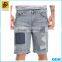 Box-pattern jacquard denim shorts for men