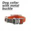 Hot selling factory price High-end and elegant dog collar with metal buckle soft and comfortable cotton webbing for dog collar