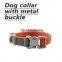 High-end quality fashion cotton webbing soft and comfortable adjustable metal buckle outdoor dog collar