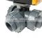 valve pneumatic three way control triple union plastic 3 way pvc pneumatic ball valve for water air