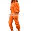 European and American fashion personality design sense solid color puff sleeve pullover high waist pants two-piece suit