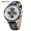 RISTOS 93006 High Quality Men's Sports Analog Quartz Watch with Calendar Casual Leather Wristwatches Clock