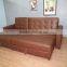 Brown Leather Luxury Corner Sofa Bed Sleeper Furniture