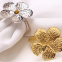 Wholesale White Flower Napkin Rings Table Decoration Reusable Metal Napkin Rings Wedding Party