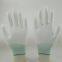 white polyester knitted white PU palm coated safety work gloves anti-static comfortable breathable
