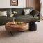Stylish Wood Coffee Table with North American Fas - Grade Walnut Veneer