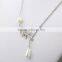Chain clavicle girls fashion jewelry personality leaves Pearl drop necklace