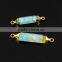 JF8601 Hot sale gold electroplated natural turquoise bar charm connectors