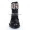 Catwalk New design genuine leather ankle boots rinestone belt buckles women boots zipper boots