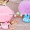 2016 New Pink Fur ball Key Chian Girl Gift Key Ring Keychain key holder K0110