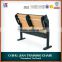 Commercial folding wood lecture hall chair with flexible writing board