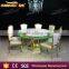 Dubai LED Round Golden Stainless Steel Base Wedding Dining Table for Events