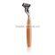 Classical 3blade wooden handle shaving razor