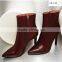 OlzB26 worthy leather made products pointed toe thin leather bottom red brown 7 cm thin high heel vogue ankle boots for ladies