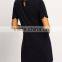 SheIn Black Keyhole Knee Length Kaftan Women Blank T-shirt Tunic Dress