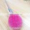 Pink Synthetic Hair Blush BrushTransparent Acrylic Handle Flame Shape Powder Brush