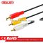 2016 factory supply 15m 3rca-3rca audio aux cable