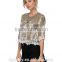 2016 Latest Spring Women Clothing,Button Back Embriodery Crop Top