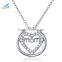 Cheap heart-shaped ring crystal pendant necklace for MOM