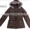 Lady 100%Polyester Padded Jacket with Fake Fur Hoody