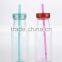 glass mason jar/ recycled glass jars/ honey and jam storage jar with straw