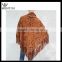 New Women brown Fringed Suede Wrap Shawl