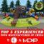 Outdoor Play Structure With Climbing Rope With Tube Slide