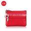 Soft leather pocket wallet zipper coin purse with small size