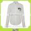 custom short sleeve cotton grey embroidered women work shirt