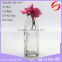 Big mouth glass reed aroma diffuser bottle with cork square home decorative glass jar