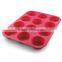 food grade 12 cups Silicone muffin pan Silicone muffin cake pan cake tray