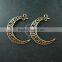 36x32mm Vintage Style Antiqued Bronze Moon Connector DIY Pendant Charm Supplies Findings 1810417
