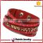 Fashion gift jewelry crystal laether beaded natural stone wrap bracelets