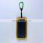 Waterproof portable 12000mah solar charger for mobile phone 5v 2a