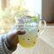 Coffee glass mug with handle tea glass mug with printing
