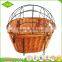 Traditional handmade cheap large bike basket dog carriers wicker bike basket with cover