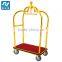 Stainless Steel Hotel Luggage Cargo Trolley 4 Wheels