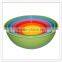 China manufacturer wholesale assorted colors different sizes modern plastic mixing bowl, melamine mixing bowl set