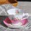 Elegant flora design bone china coffee cup with saucer