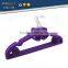 ABS plastic antiskid velvet hangers flocking clothes hangers with pulley,ABS,Nylon villi,Chrome plated hook