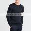 mens basic approved factory 80%cotton 20%poly fleece sweatshirt wholesale custom crew neck sweatshirt with band detail