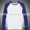 OEM Ladies Plain Dyed Two Color Baseball Full Sleeve Raglan Cotton Jersey T-shirts
