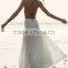 Ladies crop top and long skirt Sexy hollow out off shoulder short sleeve white beach dress