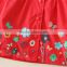Red kid clothing flower pattern baby winter coat with hood