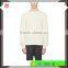 Crew Neck Long Raglan Sleeve Ribbed Cotton Jersey Sweater in Off White for Men