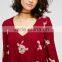 Guangzhou Shandao Latest Fashion Printing Red Chiffon Long Sleeve 100% Polyester ladies casual dresses pictures