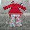 new style reindeer printed custom girls boutique clothing