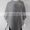 Wholesale Pink color 12gg plain knit cashmere v neck ponchos