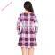 New Arrival Mature Women Long Sleeve Mini Plaid Dress