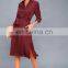 2017 new design slim fit long sleeve midi shirt dress